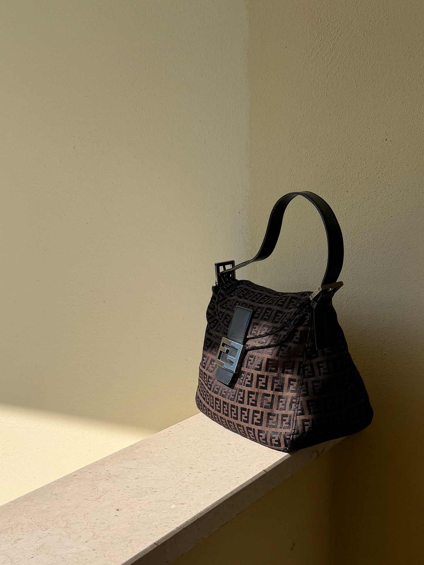 Fendi Double flap dark brown
