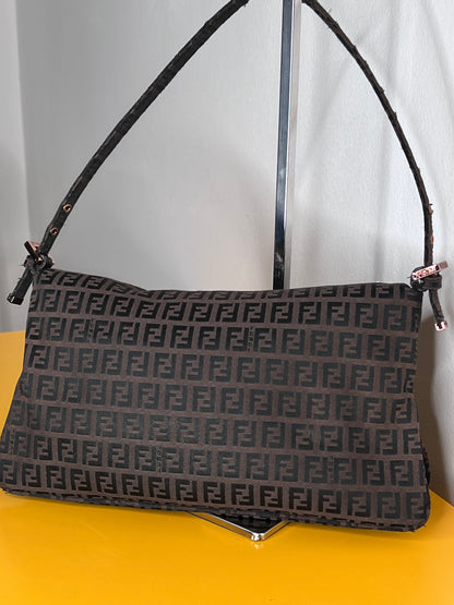 Fendi Baguette Marrone Double Flap