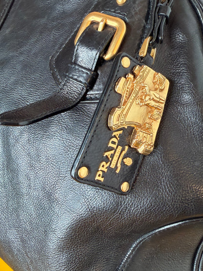 Prada tote gold handles