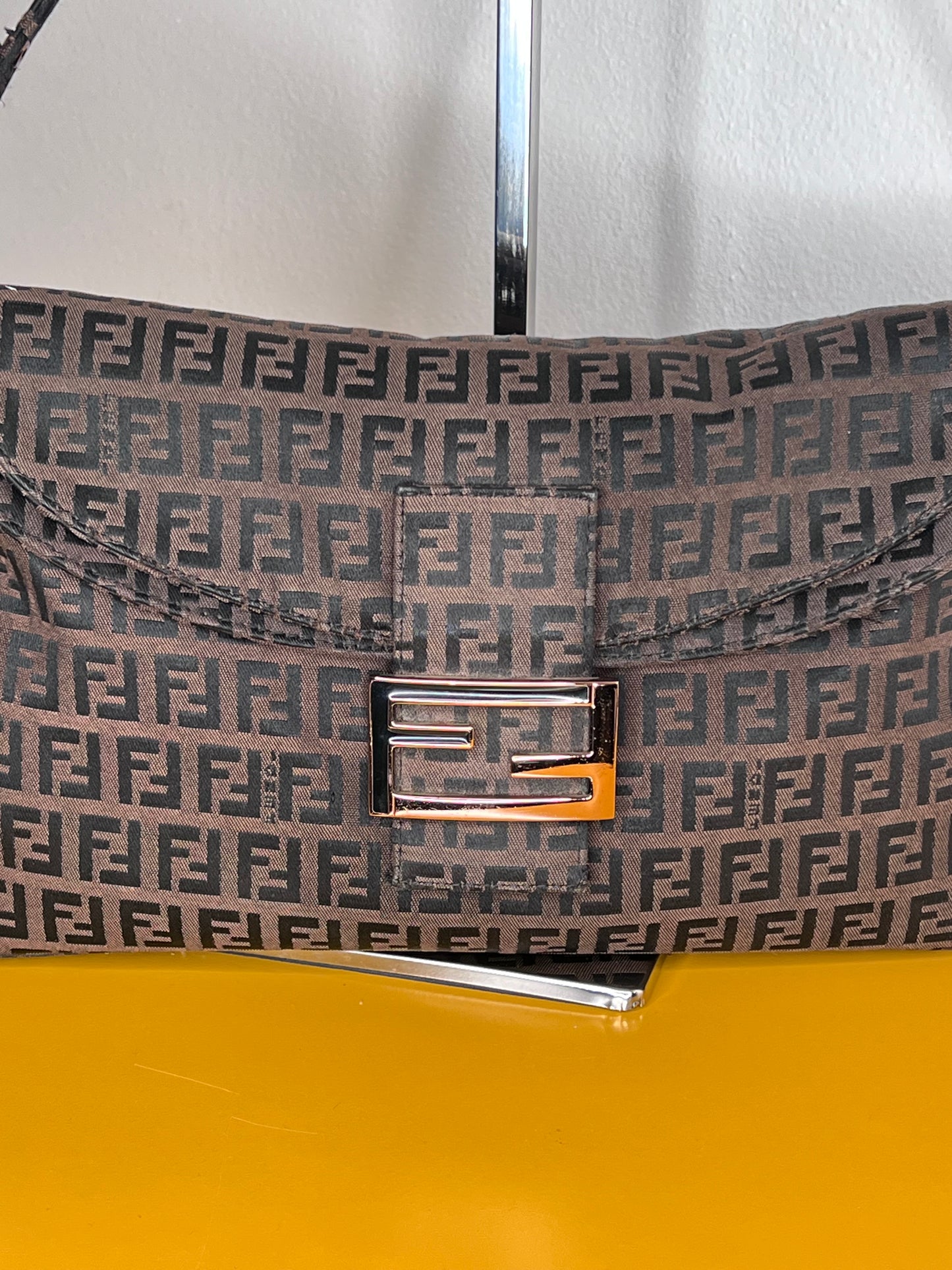 Fendi Baguette Marrone Double Flap