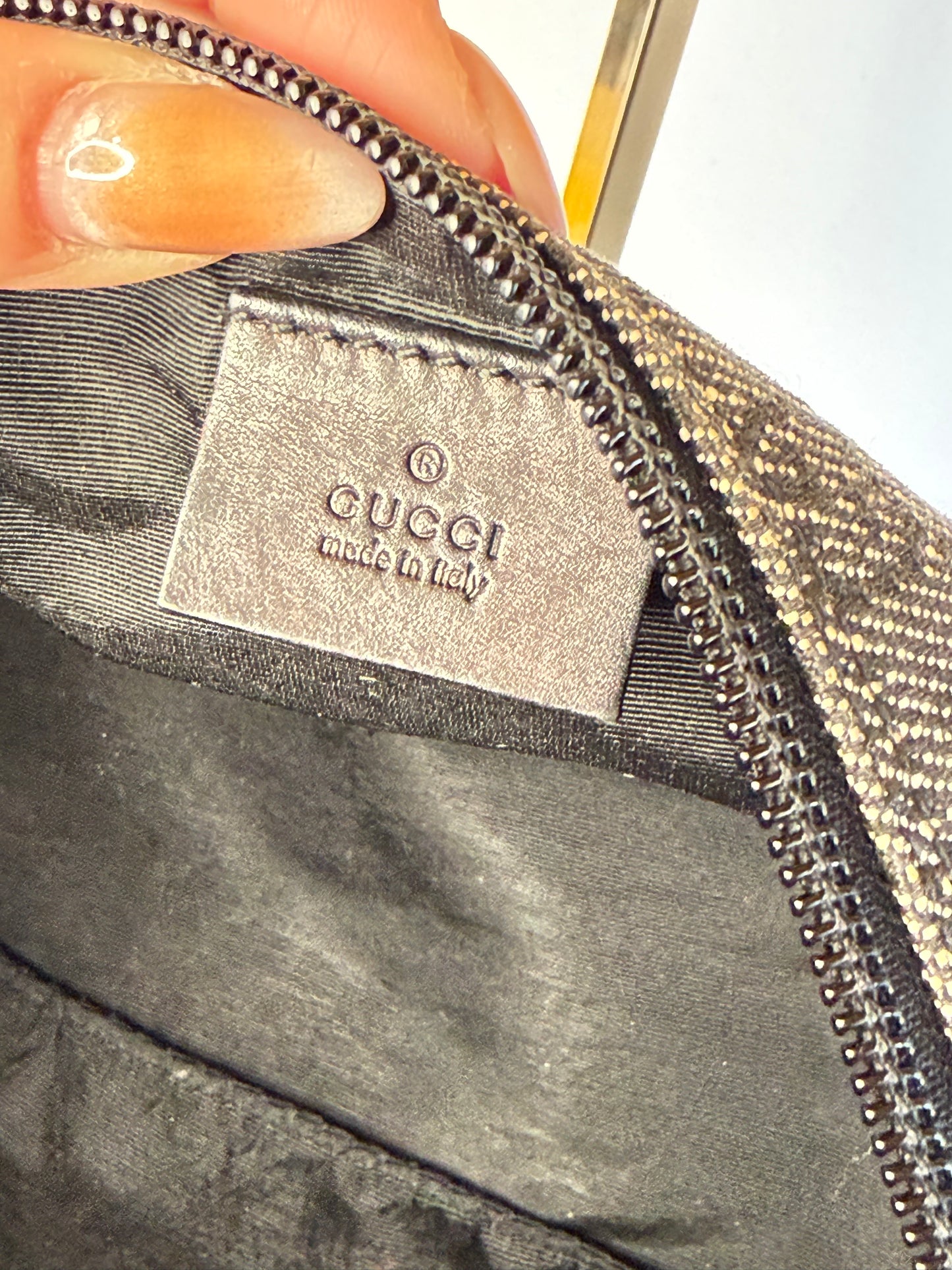 Gucci boat bag grey denim