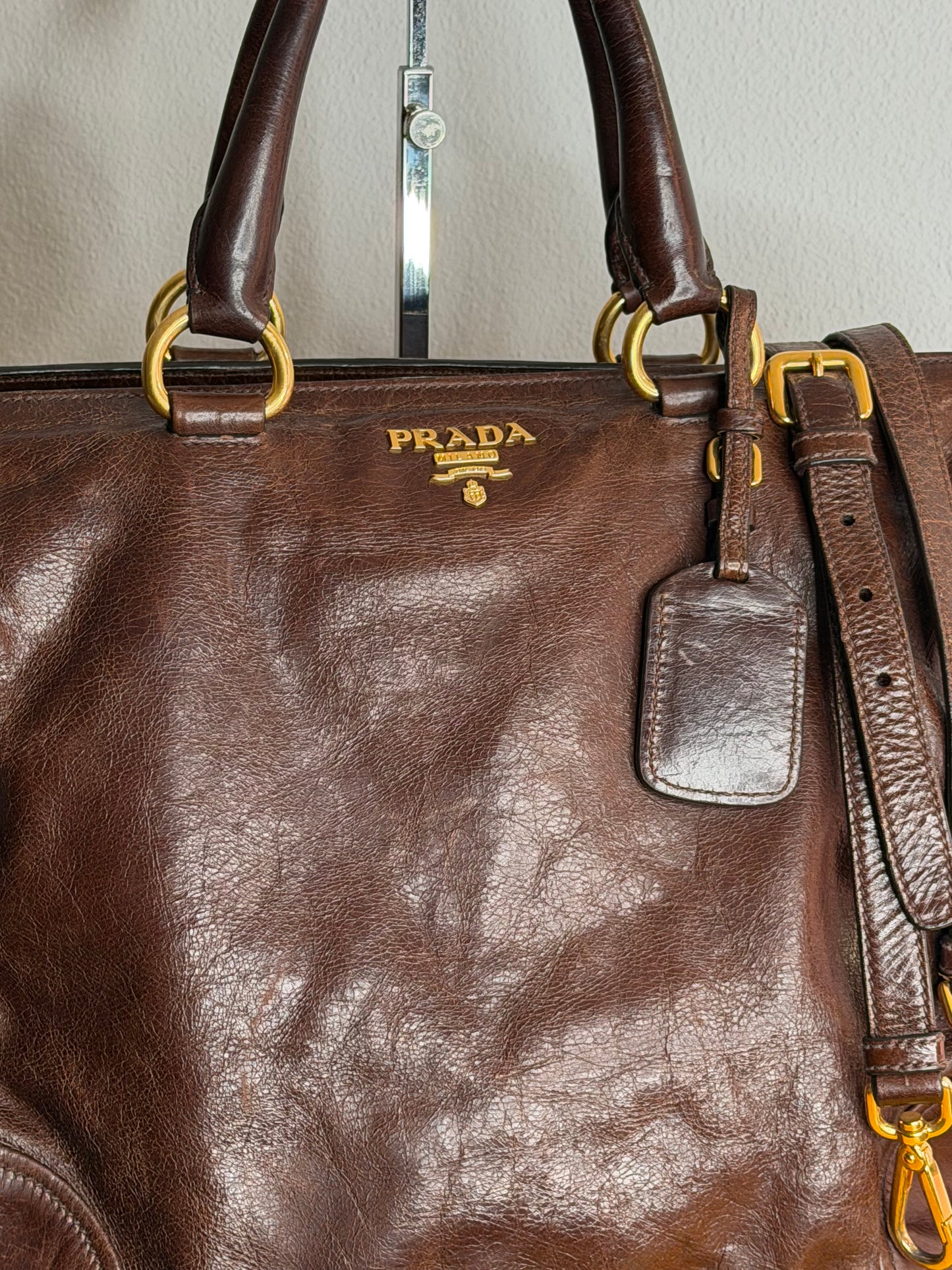 Prada tote medium brown