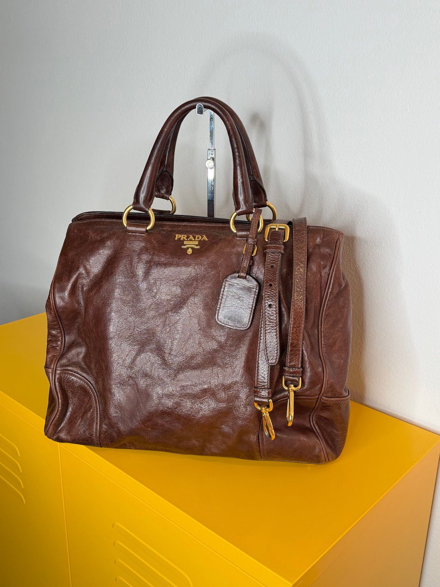 Prada tote medium brown