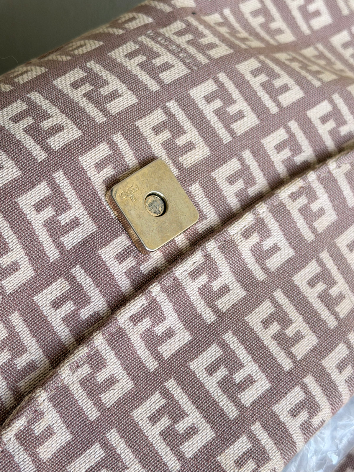 Fendi baguette double flap dust rose