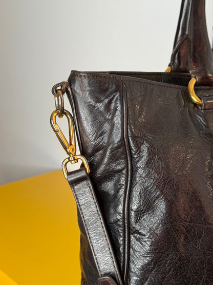 Prada tote dark chocolate