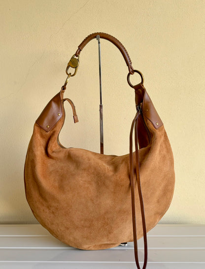 Gucci Suede Hobo Moon Bag