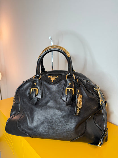 Prada tote gold handles