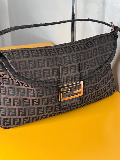 Fendi Baguette Marrone Double Flap