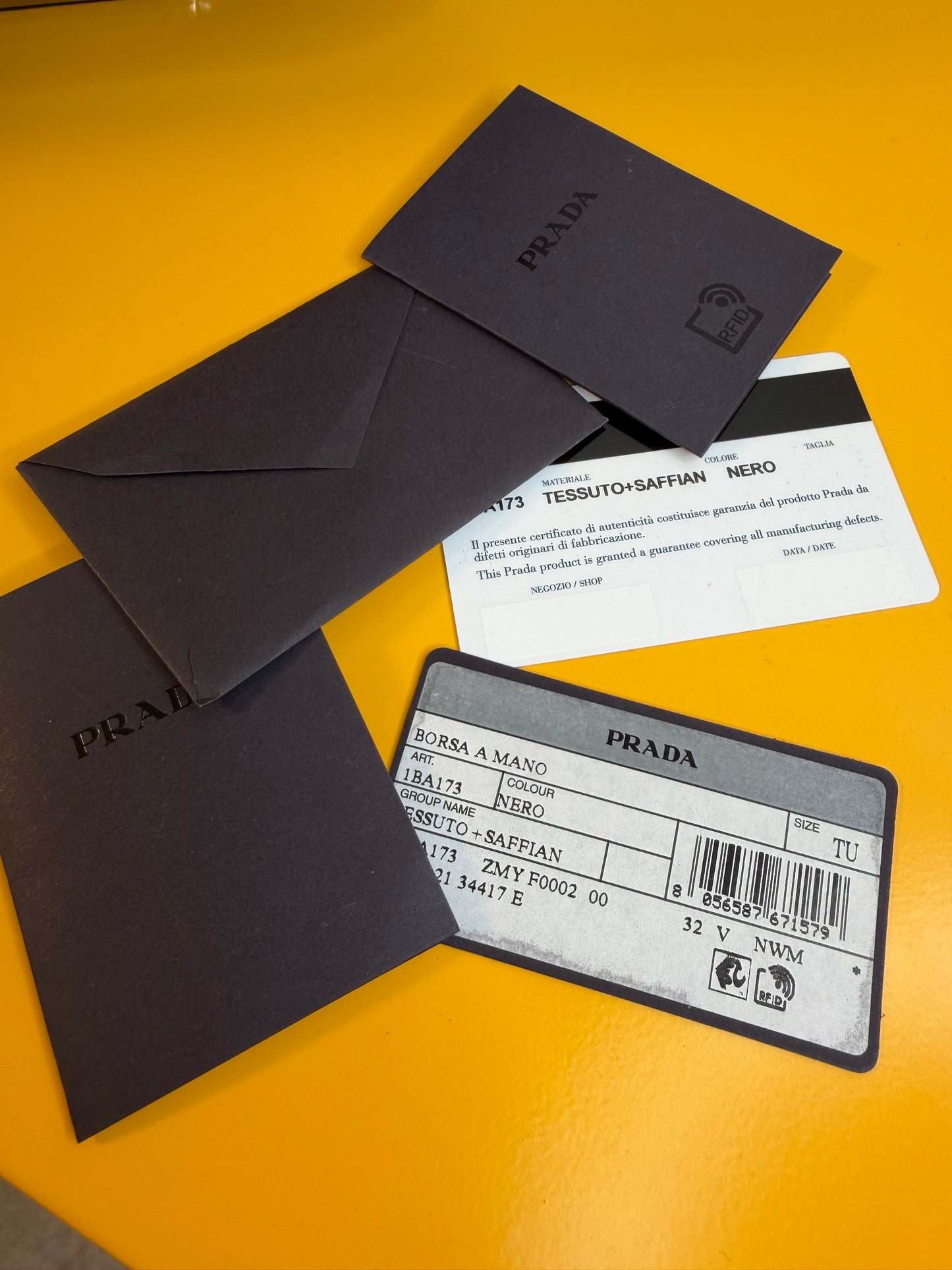 Prada tessuto e pelle Saffiano