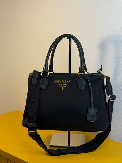 Prada tessuto e pelle Saffiano