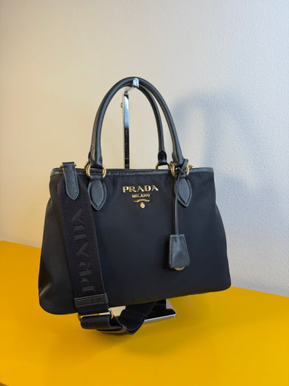 Prada tessuto e pelle Saffiano