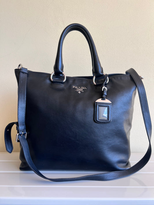 Prada tote nera con tracolla