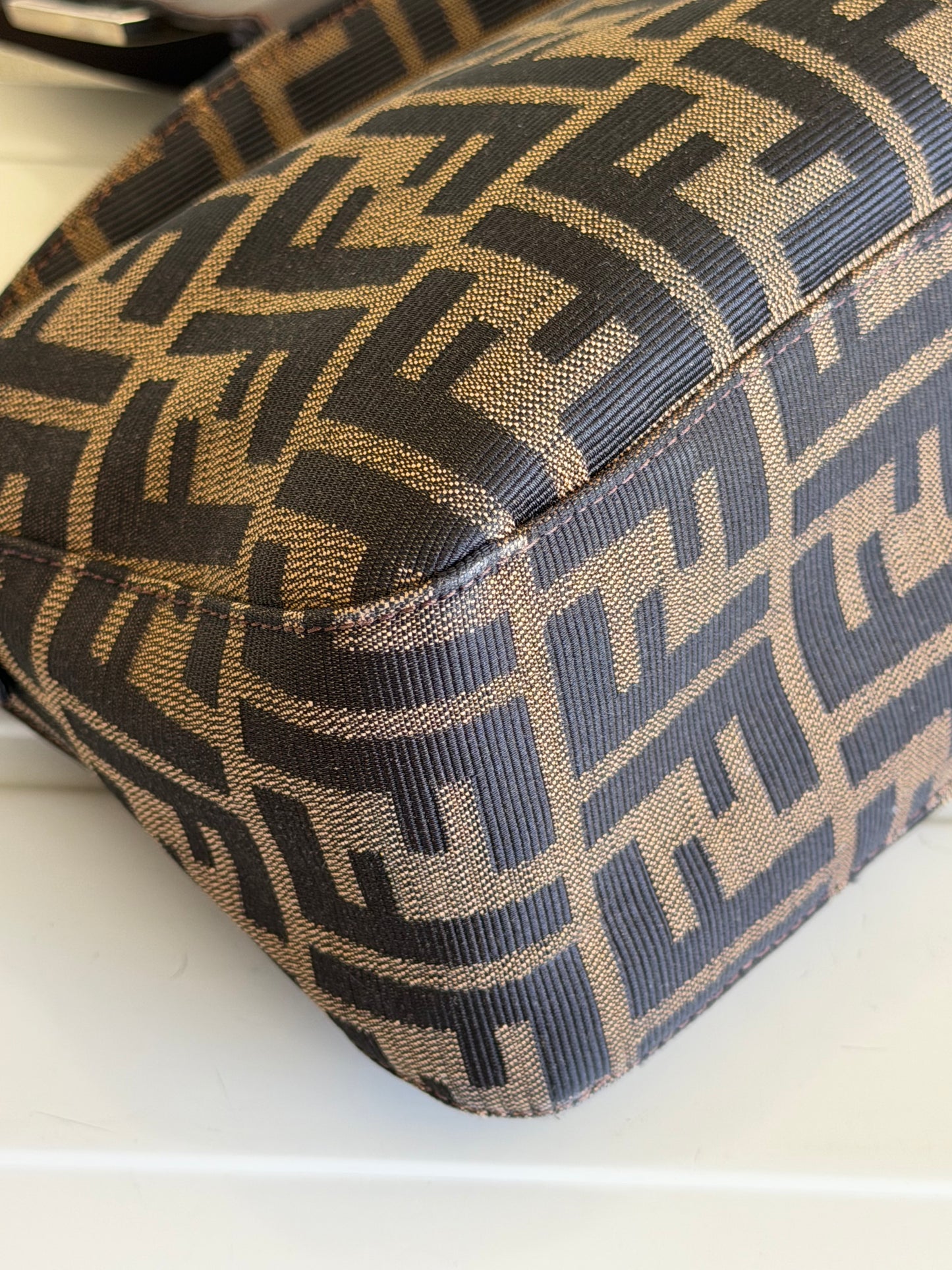 Fendi baguette double flap zucca