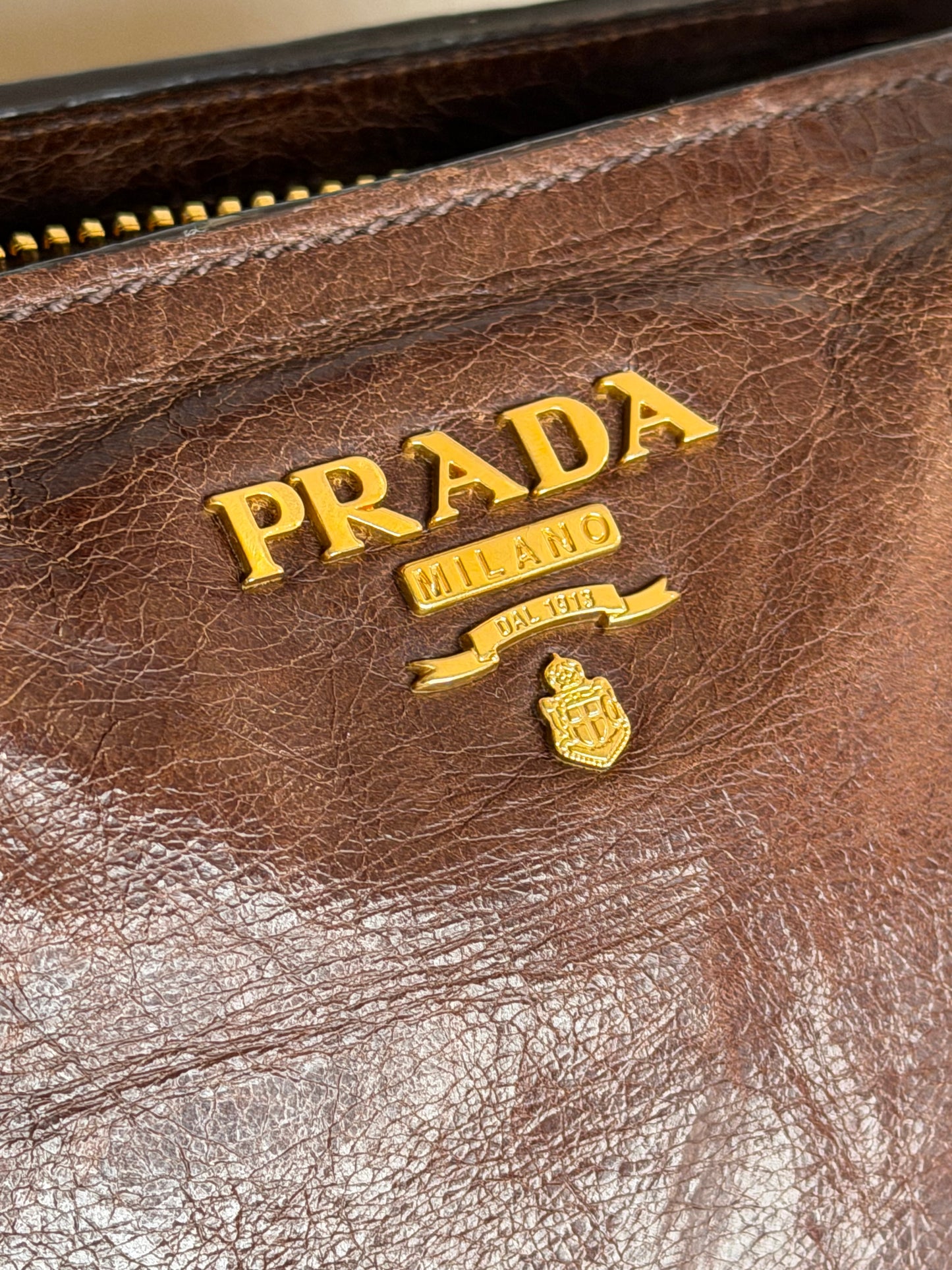 Prada tote medium brown
