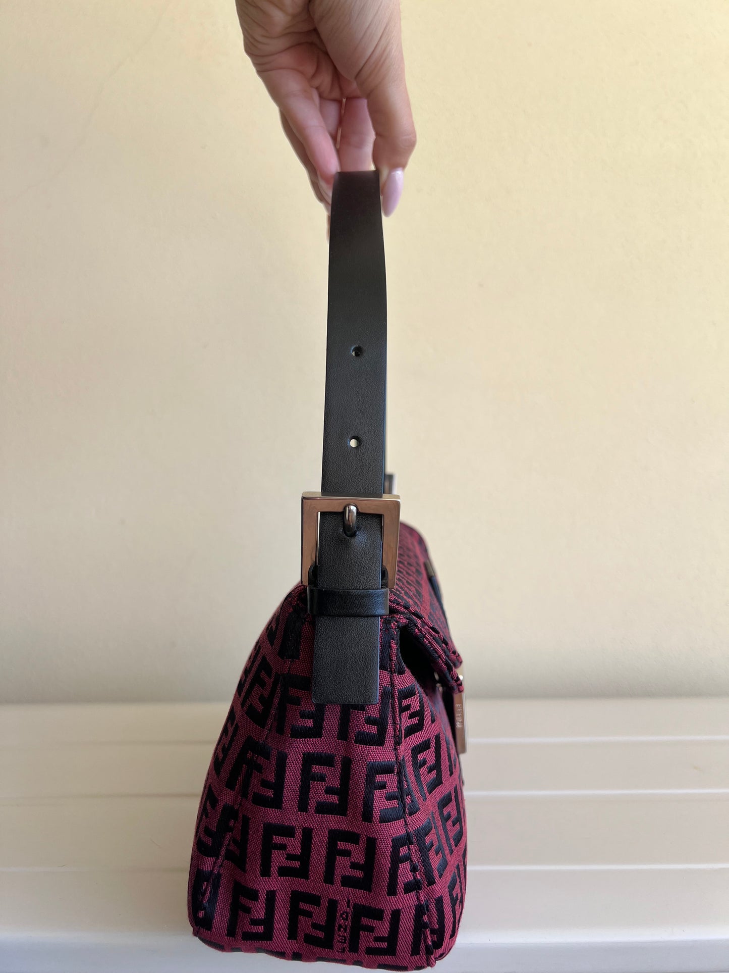Fendi baguette Double Flap rossa/nera