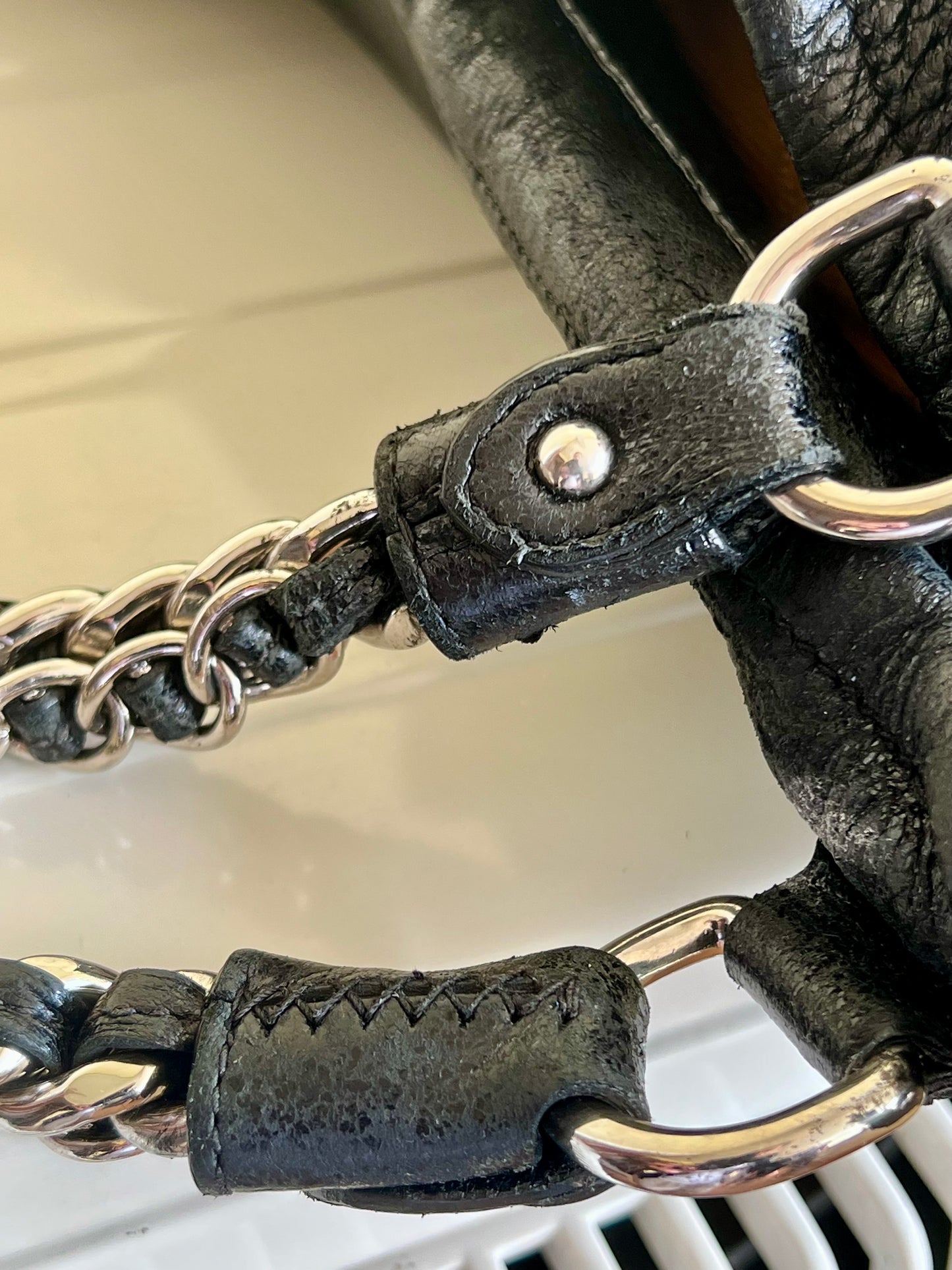 Prada leather chain