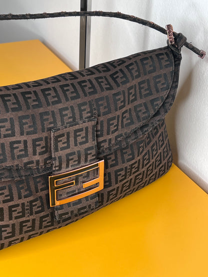 Fendi Baguette Marrone Double Flap