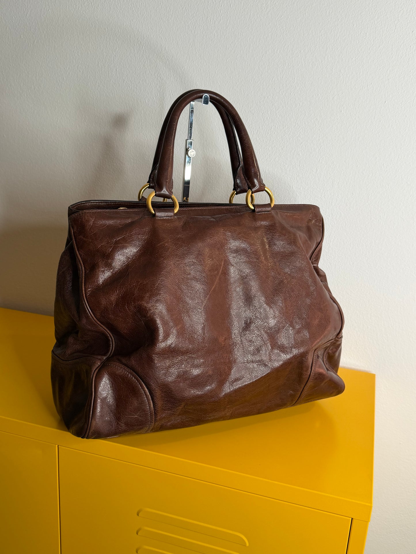 Prada tote medium brown