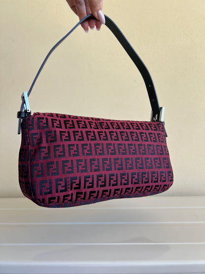 Fendi baguette Double Flap rossa/nera