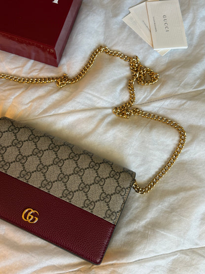 Gucci GG Marmont wallet on chain