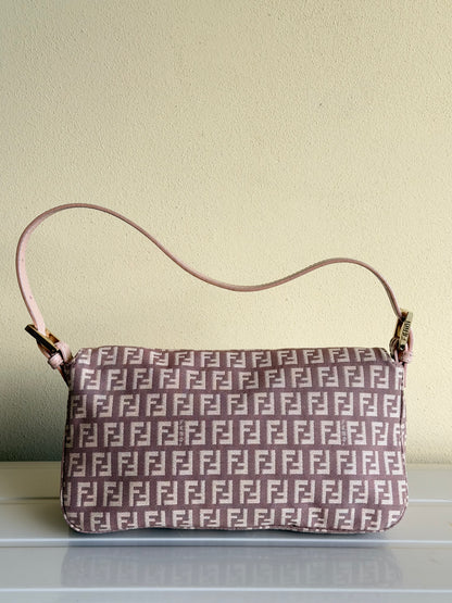 Fendi baguette double flap dust rose