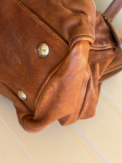Prada bruciato washed leather