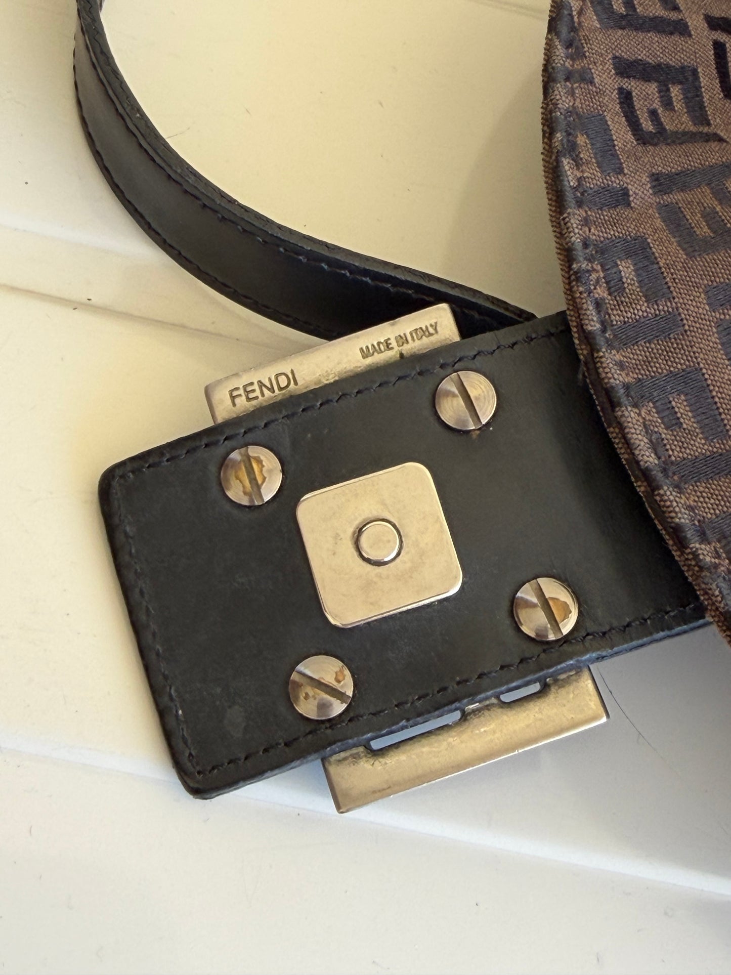 Fendi Double flap dark brown