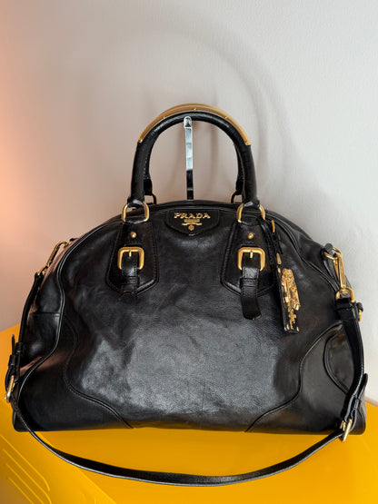 Prada tote gold handles