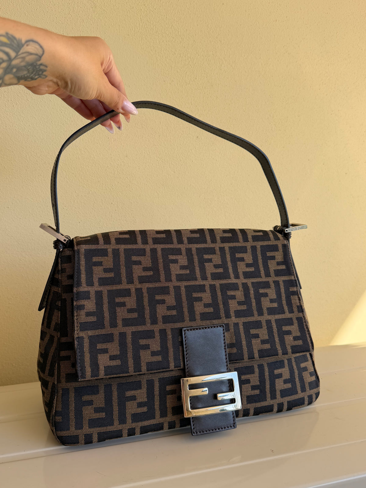 Fendi Mamma Baguette Zucca