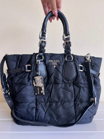 Prada Tessuto Crispy Satchel in Nylon trapuntato