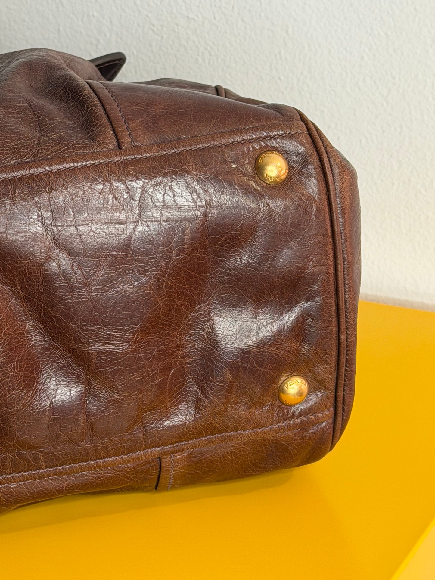 Prada tote medium brown