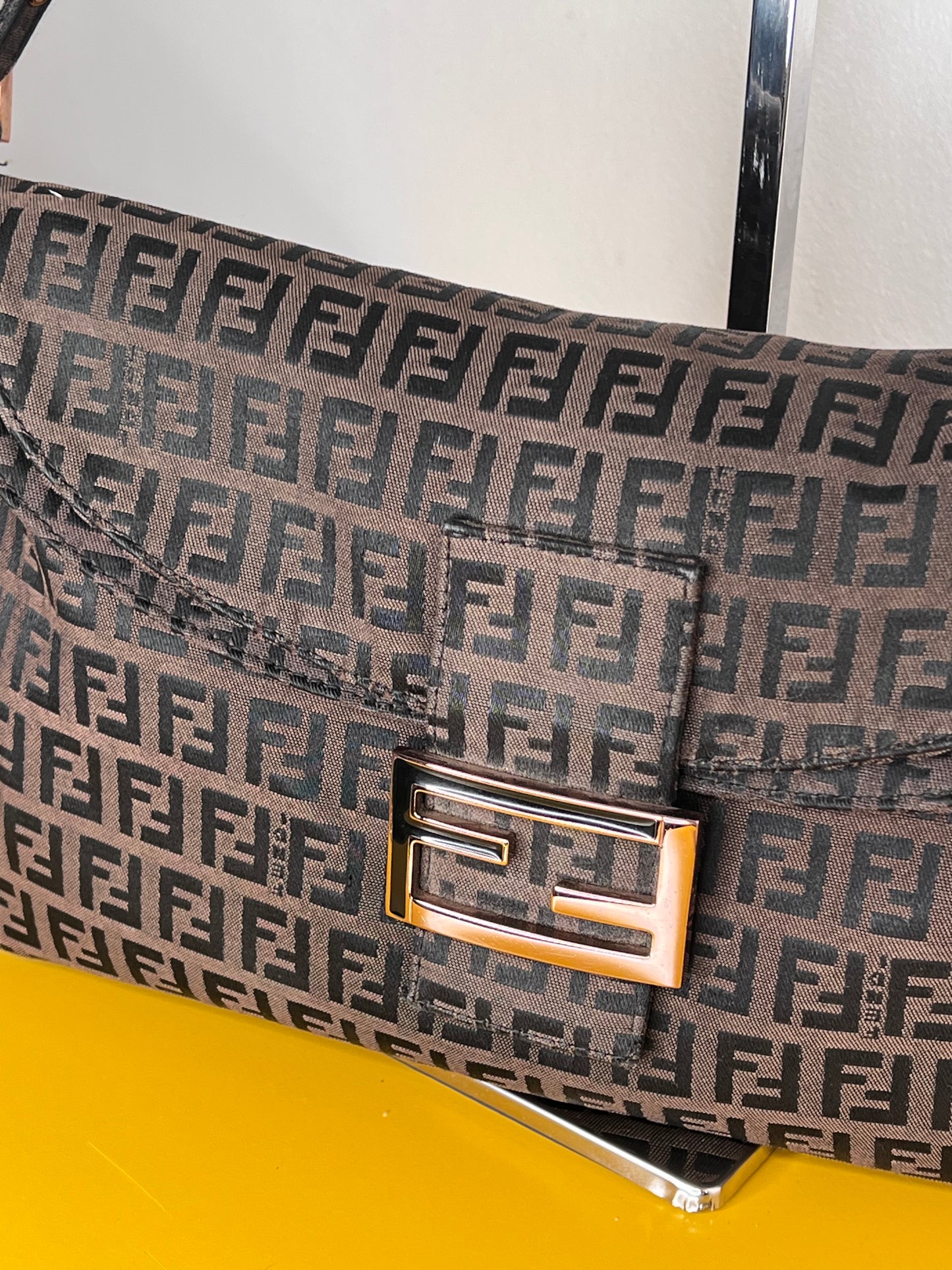 Fendi Baguette Marrone Double Flap