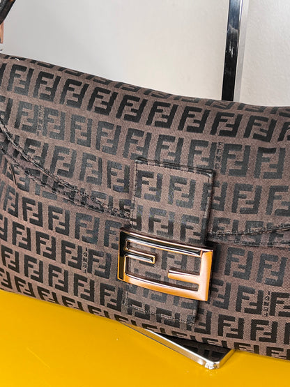 Fendi Baguette Marrone Double Flap
