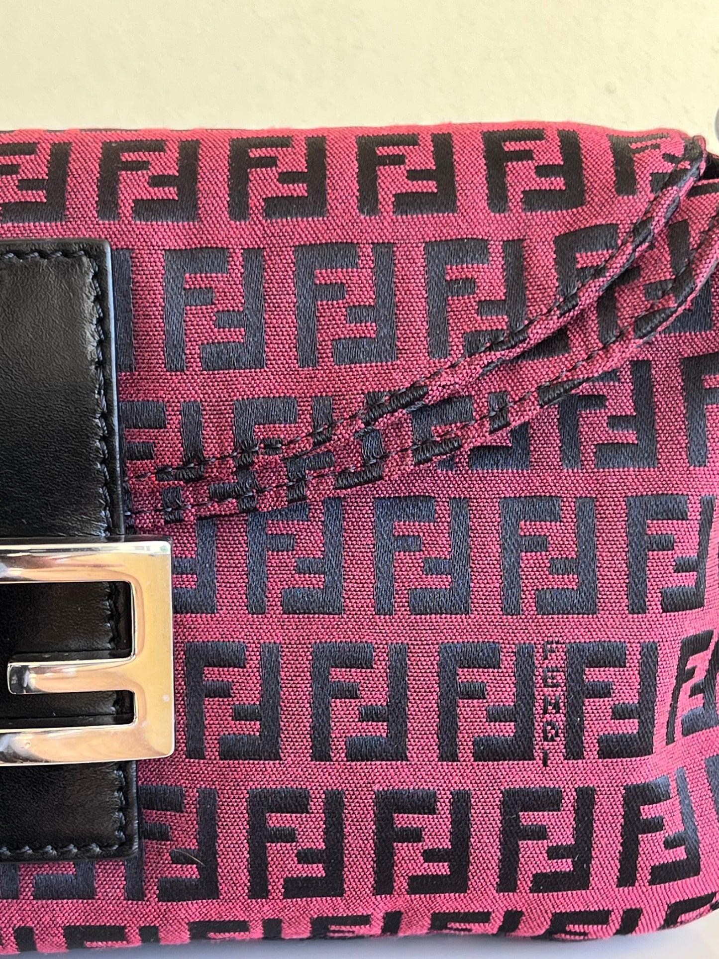 Fendi baguette Double Flap rossa/nera