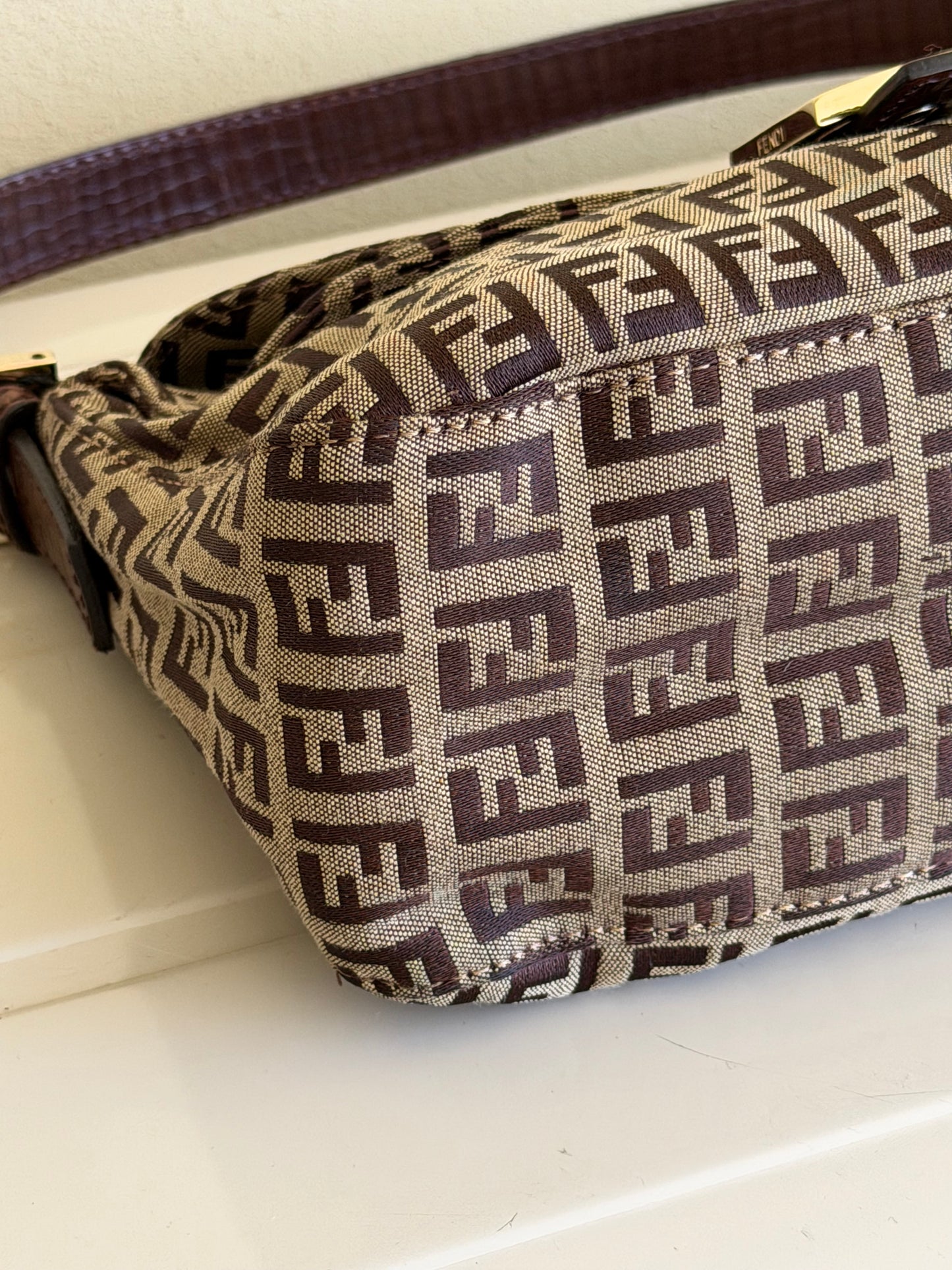 Fendi baguette double flap zucchino