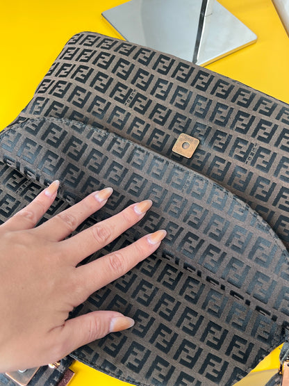 Fendi Baguette Marrone Double Flap