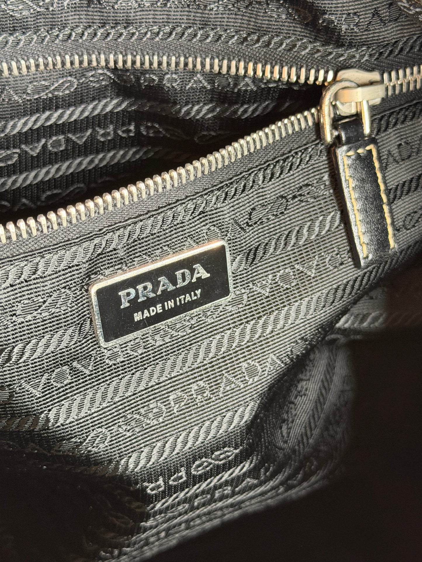 Prada tracolla tessuto/pelle