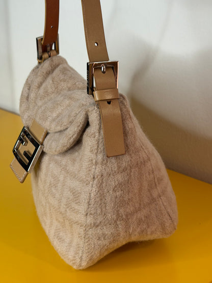 Fendi baguette double flap wool
