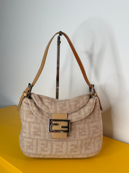 Fendi baguette double flap wool