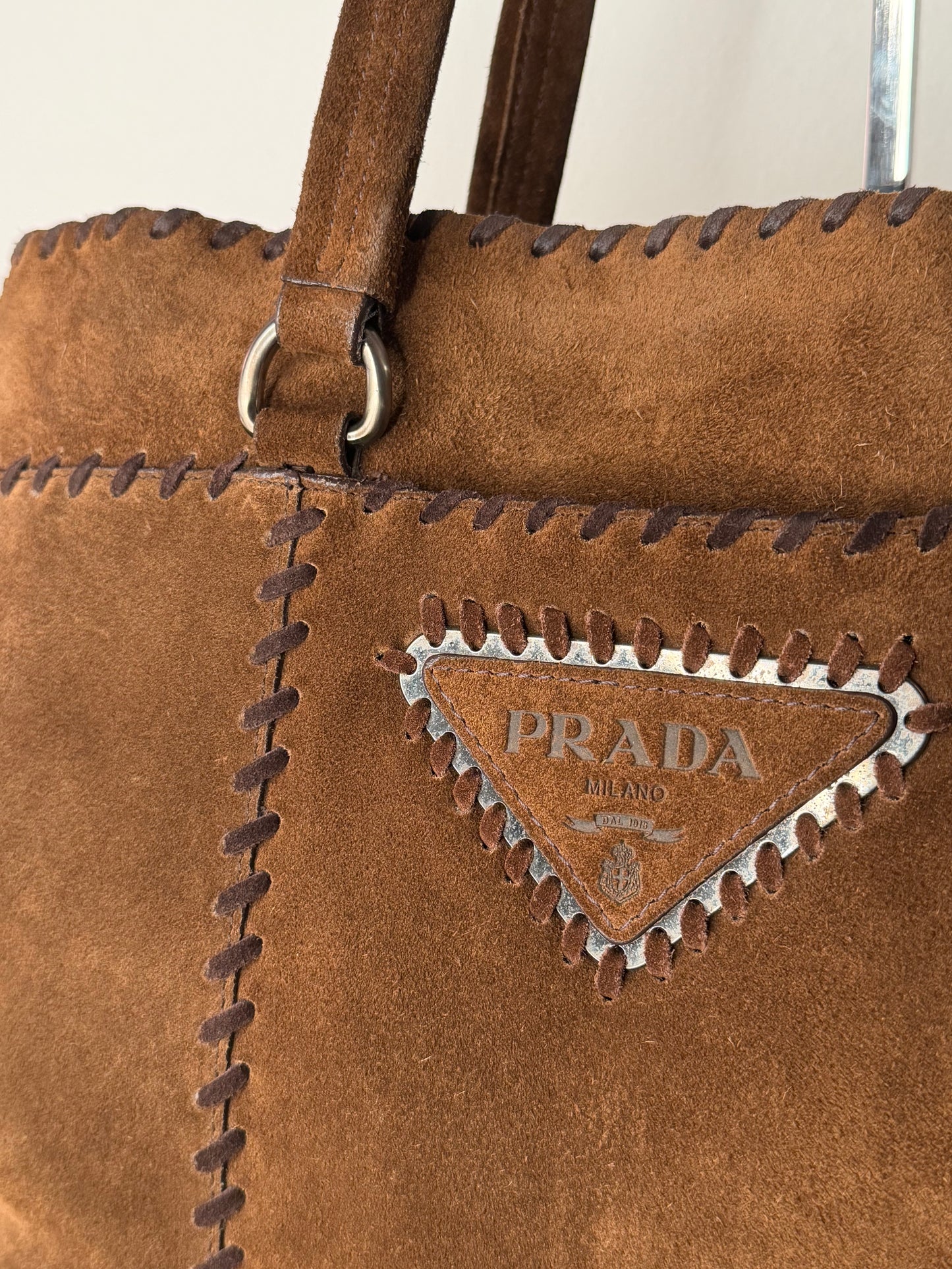 Prada tote suede