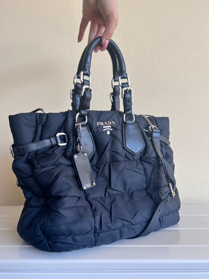 Prada Tessuto Crispy Satchel in Nylon trapuntato
