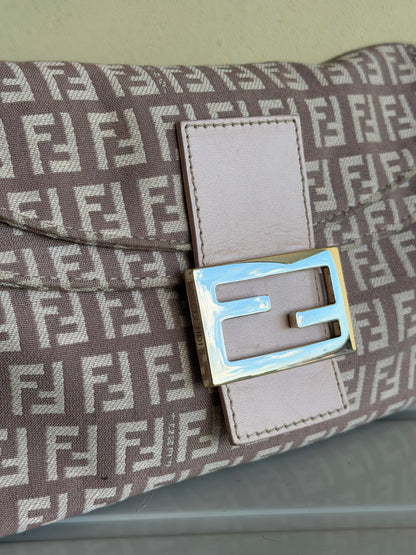 Fendi baguette double flap dust rose