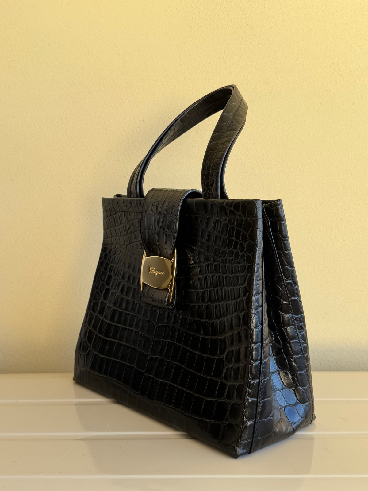 Ferragamo bow stampa cocco