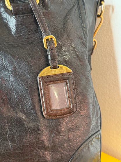 Prada tote dark chocolate