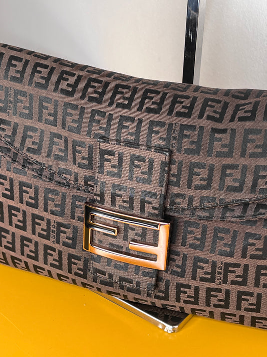 Fendi Baguette Marrone Double Flap
