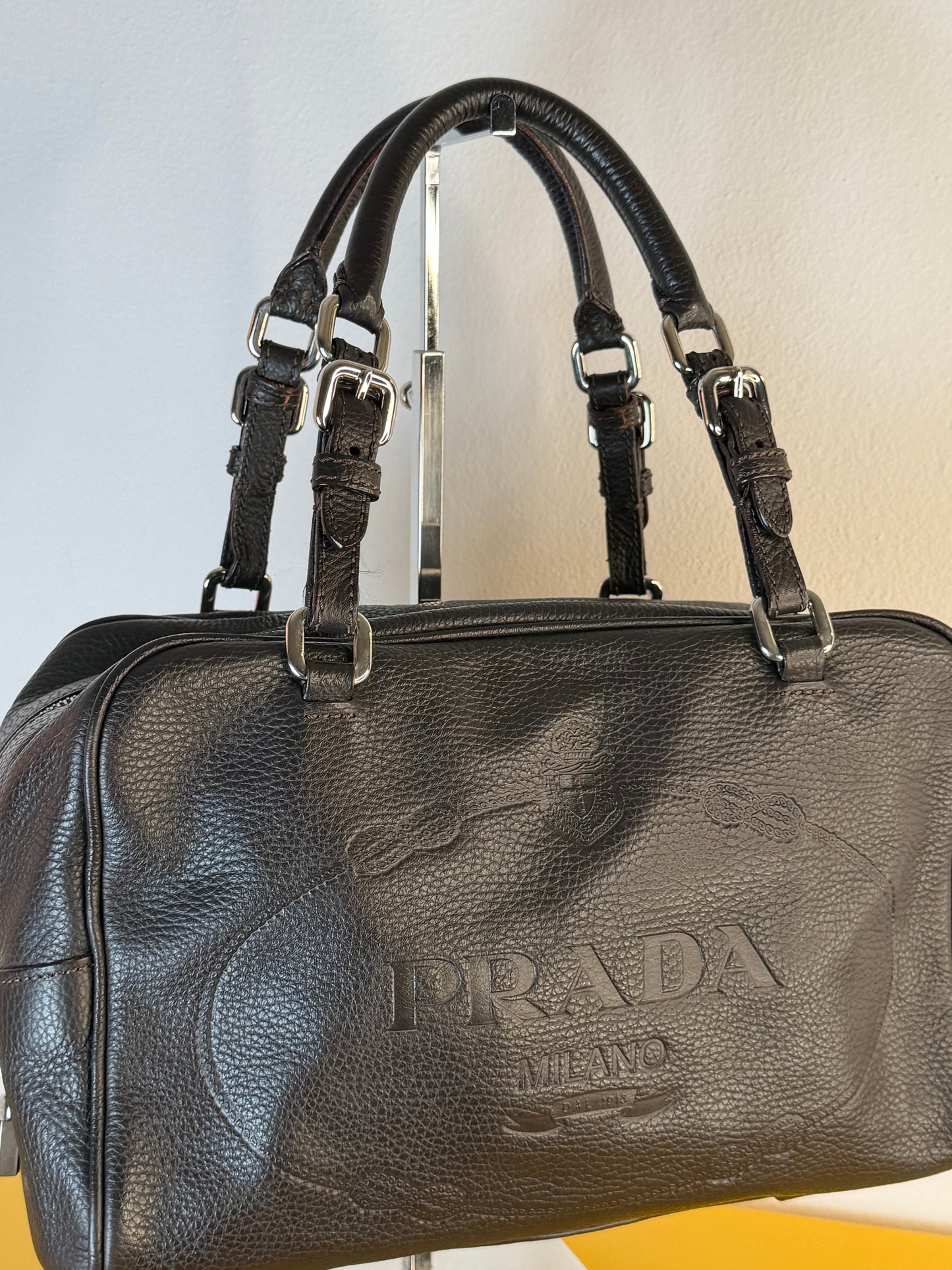 Prada Bauletto logo jaquard