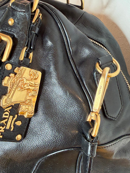 Prada tote gold handles