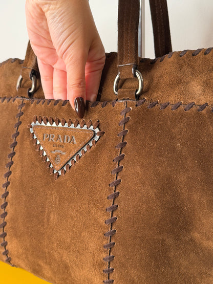 Prada tote suede