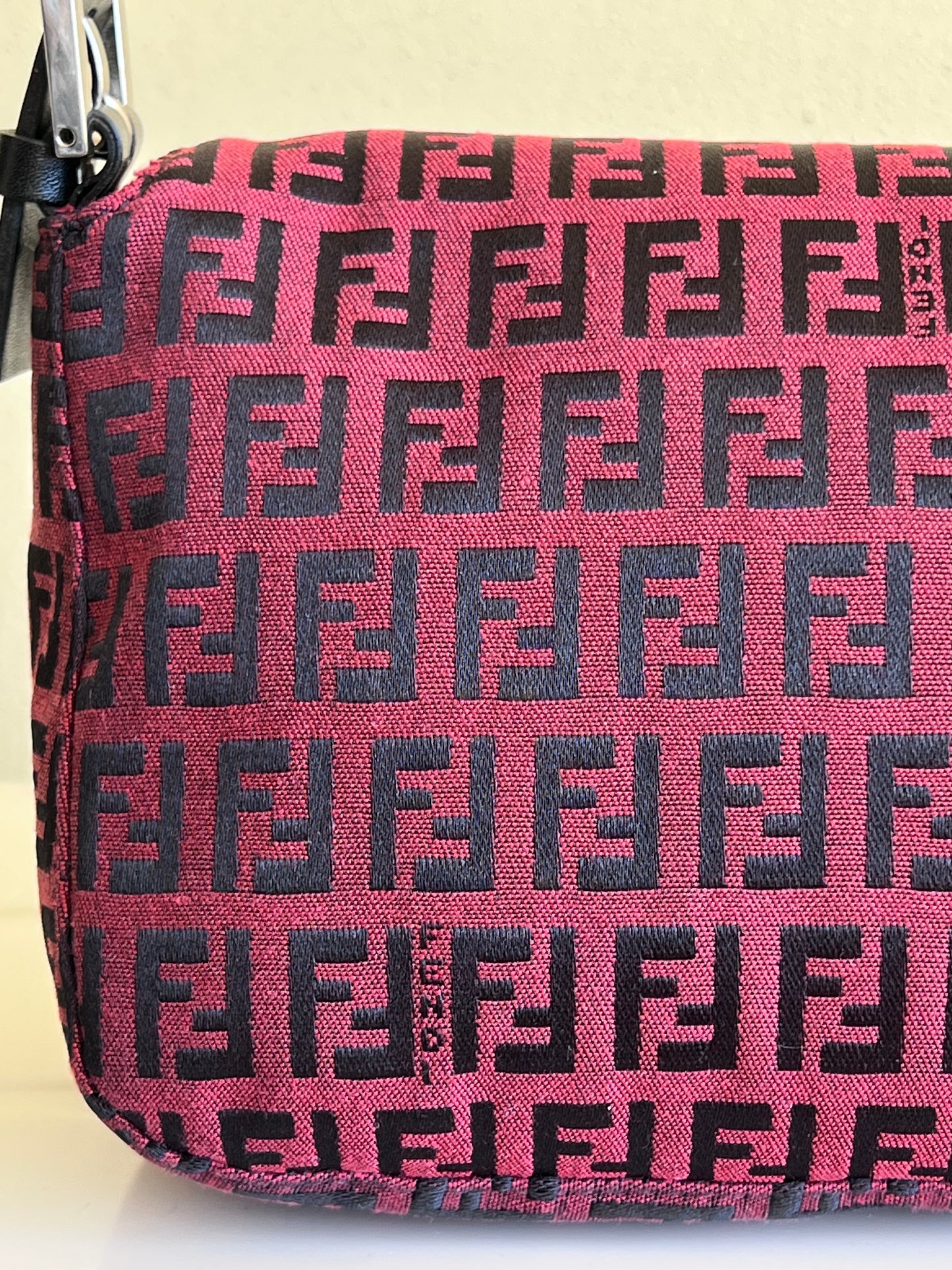 Fendi baguette Double Flap rossa/nera
