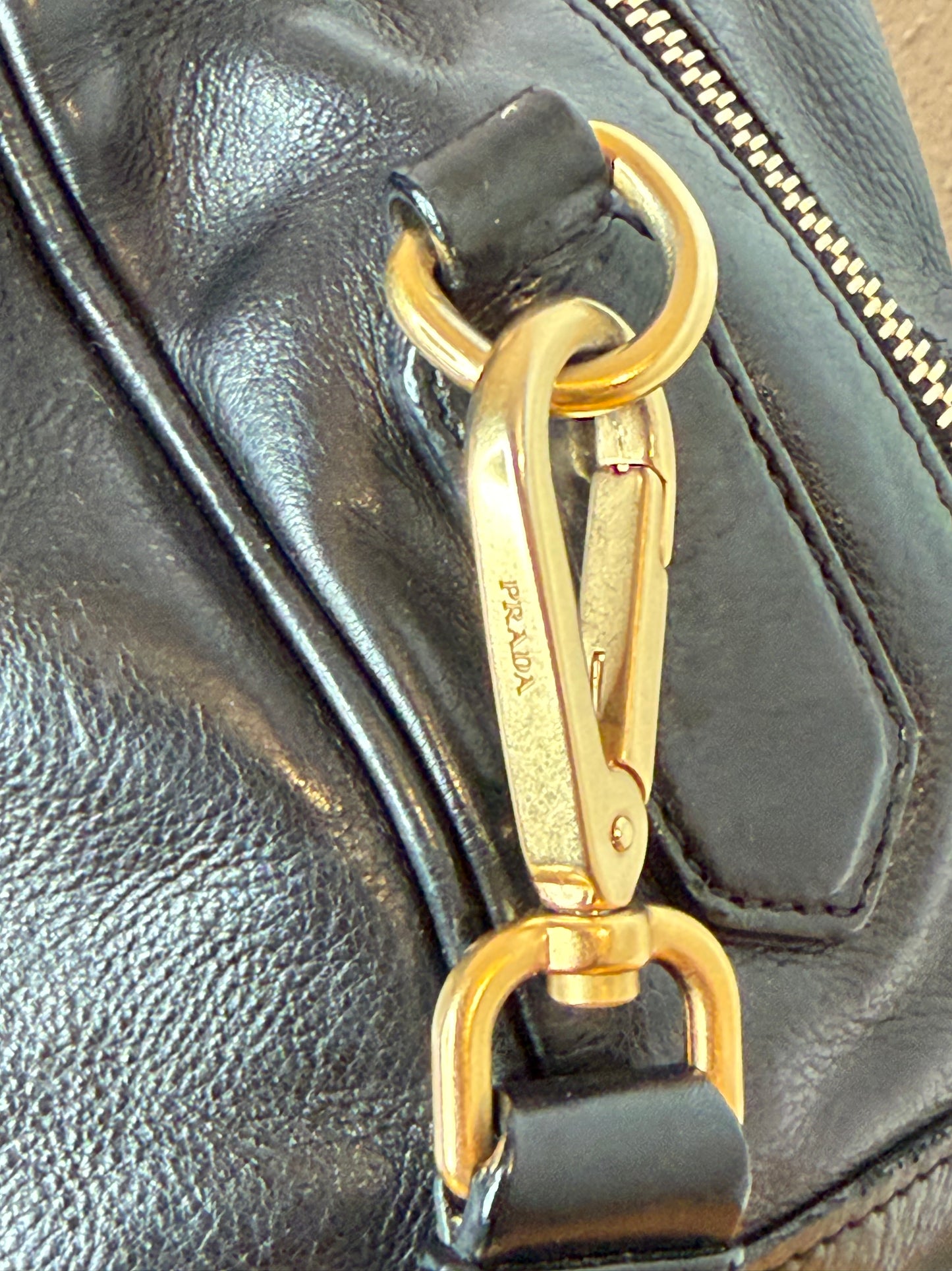 Prada tote gold handles
